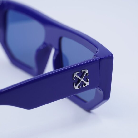 Off-White OERI13F VANCOUVER 4545 Sunglasses Blue Geometric Frame, Blue Lenses - Picture 5 of 12